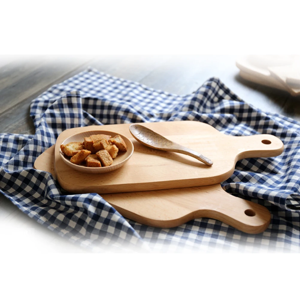 

Wooden Cutting Board Large Size Kitchen Chopping Mat Safe Breadboard Vegetable Meat Fish Fruit Storage Hole