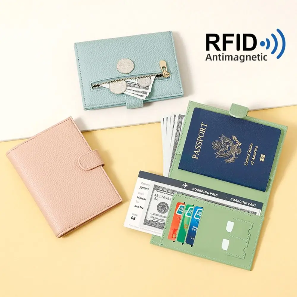 Creative Multicolor Passport Cover PU RFID Certificates Passport Bag Travel Supplies Accessories Ticket Clamp