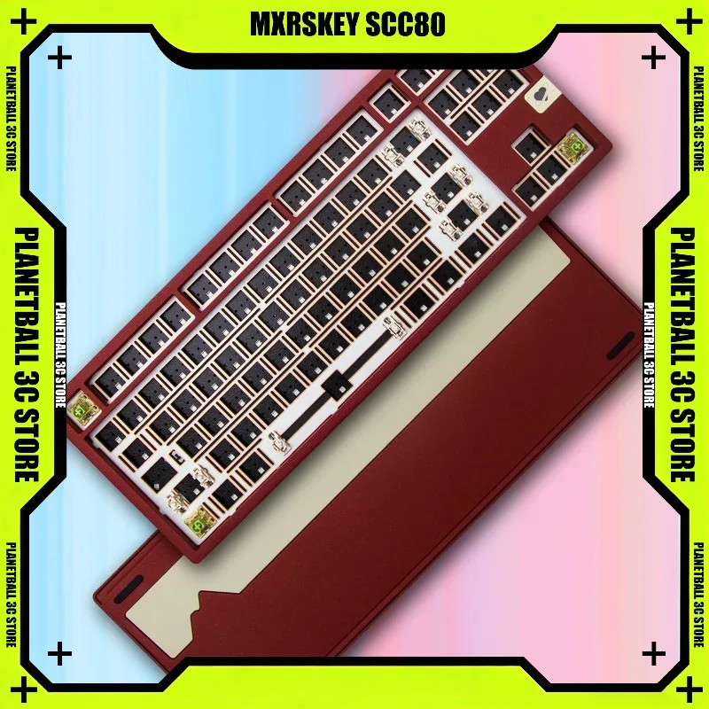 SCC80 Mechanical Keyboard DIY Kit Full Aluminum CNC TKL 80% Quick-Disassemble Gasket Mount Tri-mode Wireless Bluetooth 2.4G