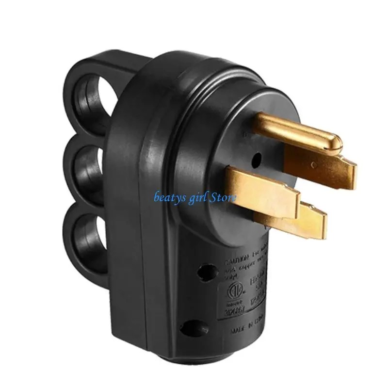 C7AB Easy to Install 125V Motorhome Power Plug 50AMP Power Assembly Plug Feature Rear Pull Circlet for Convenient Connection
