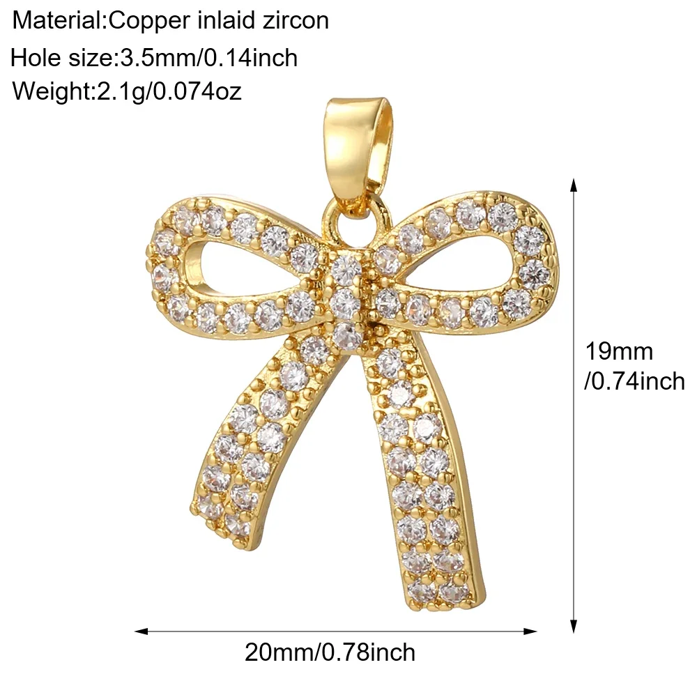 Cute Bow Tie Charms for Jewelry Making Supplies Gold Color Butterfly Animals Dijes Diy Woman Earrings Bracelet Necklace Jewelry