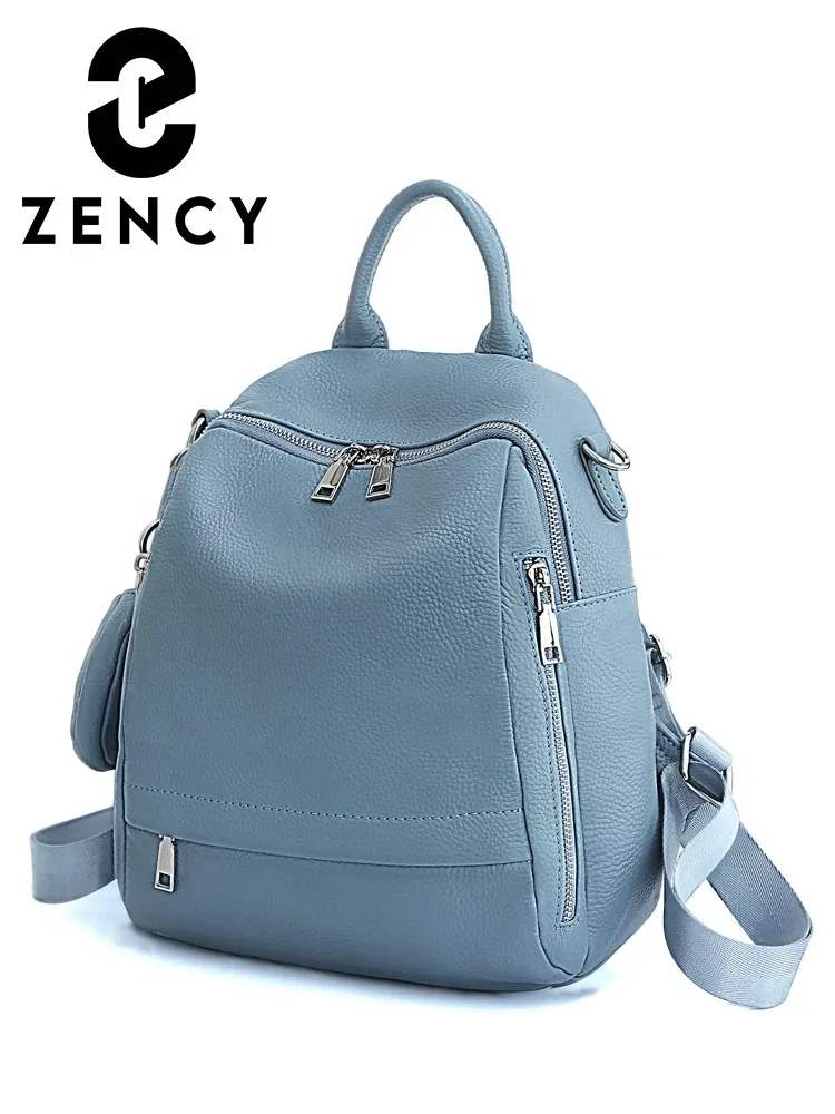 Zency Women's Genuine Leather Backpack High-Quality School Bag Travel Female Shopper Shoulder Satchel Rucksack Commuter 2025