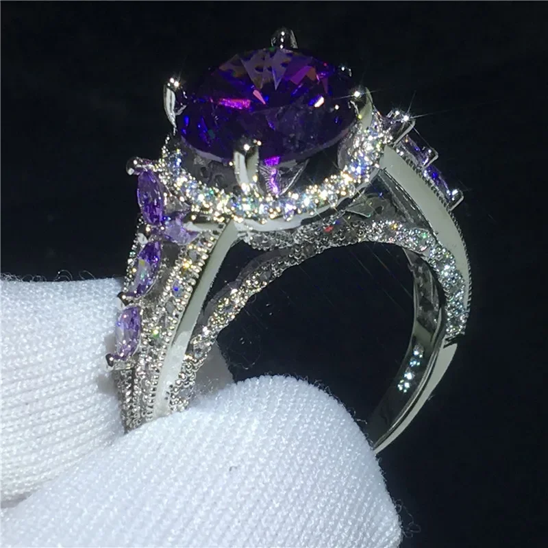 

Женское кольцо из серебра 925 пробы, с аметистом