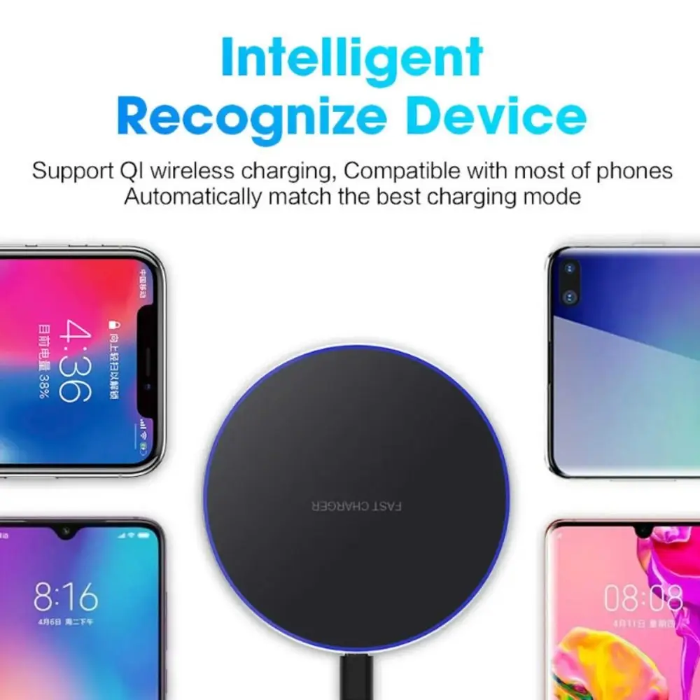 

Ultra-thin Fast Charging Wireless Charger Mini 30W Charger Pad Induction Type-C Ports Wireless Charging Station Charger