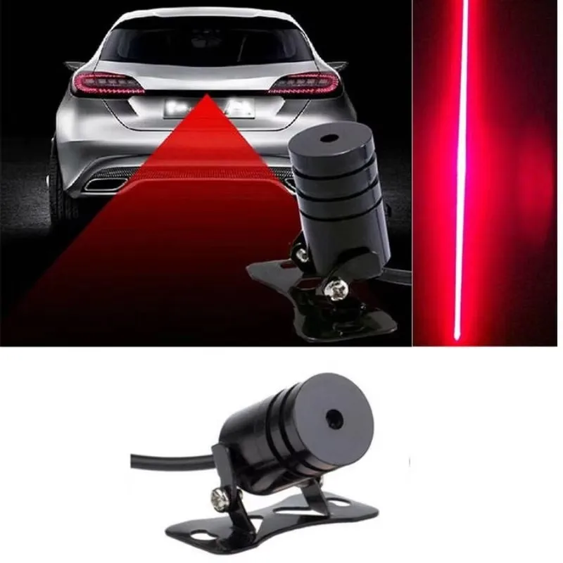 1-6set Lamp Rearing Warning Light Anti Collision Rear-end Car Motorcycles Laser Tail Fog Light Auto Brake Parking Accessories
