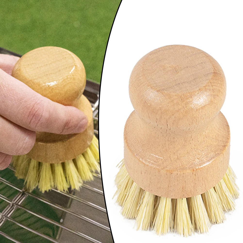 Handheld Round Pan Brush Portable Sturdy Dish Brush For Cleaning