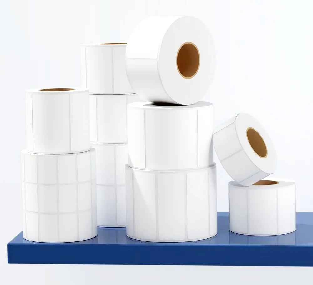 Бумага для печати этикеток, используемая для ленточной печати, бирки для одежды, печати штрих-кодов, наклеек на внешнюю коробку, электронных бирок, пап с покрытием