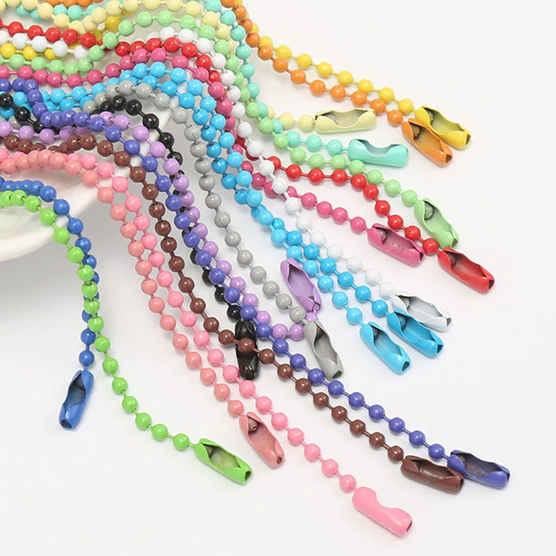 100pcs Ball Bead Chains Fits Key Chain Dolls Label Hand Tag Connector For DIY Bracelet Jewelry Making Accessories