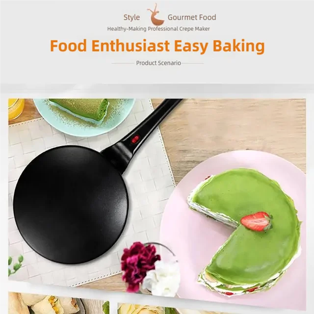 Electric Crepe Maker Cake Maker Machine Breakfast Pizza Baker Pancake Baking Pan Non-Stick Pan Chinese Spring Roll Cooking Pan 5