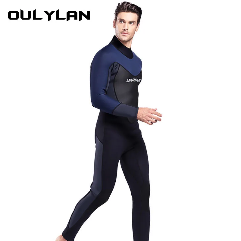 Oulylan 3MM Neoprene Wetsuit One-Piece and Close Body Diving Suit for Men Scuba Dive Surfing Snorkeling Spearfishing Diving