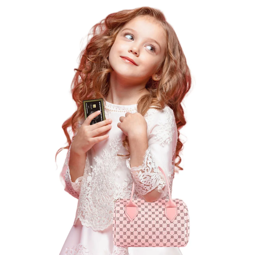 Little Girls Play Purse Kids Pretend Play Purse Cell Phone/Makeup/Keys Princess Makeup Purse for Christmas Birthday Gift