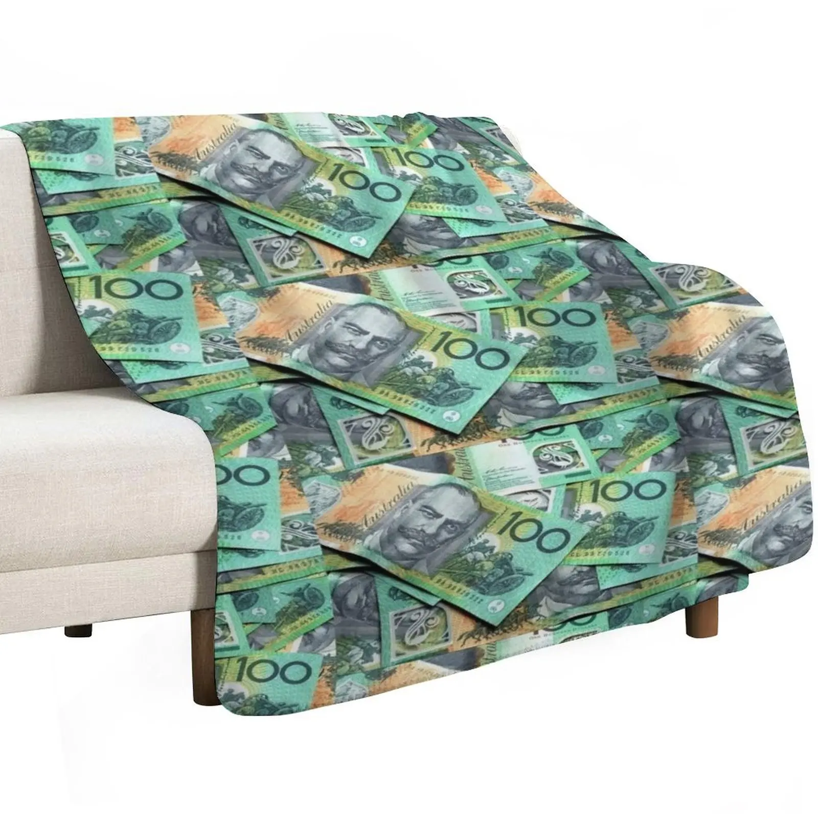 Australian $100 notes Throw Blanket Soft Breathable Blanket for Night Sleeping