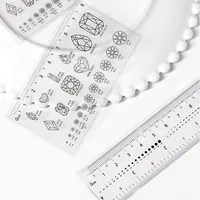 2Pcs Soft Ruler Nail Tips with Fine Scale False Press-On Nails Measuring Tools for Rhinestones And Beads Measurement
