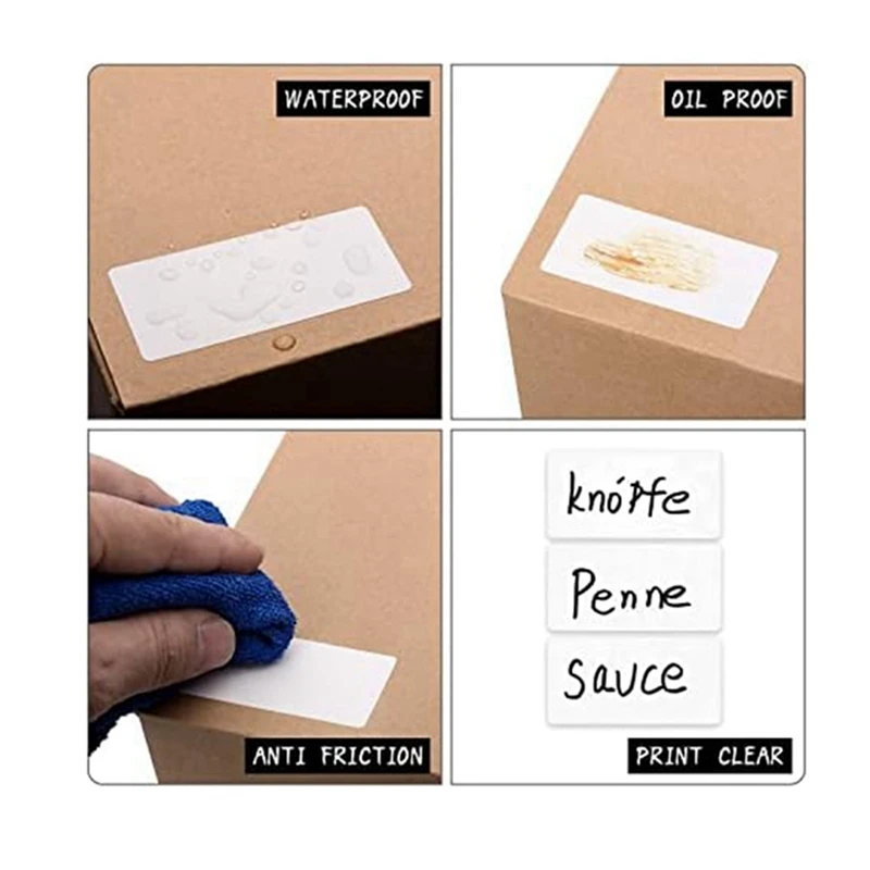 3Rolls 1500/Rolls Self-Adhesive Labels Detachable Household Labels Office Kitchen Storage Box