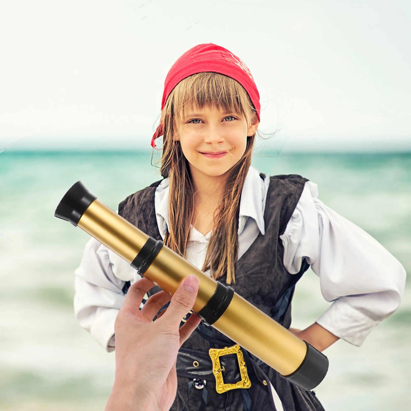 Single-Tube Retractable Science Experiment Telescope Plastic Magnifying Tool for Outdoor Playing Exploring