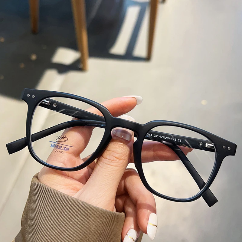 Luxury Pink Eyewear Frame Vintage Anti Blue Light Square Glasses Women For Men Brand Designer Myopia Prescription Optical Frame