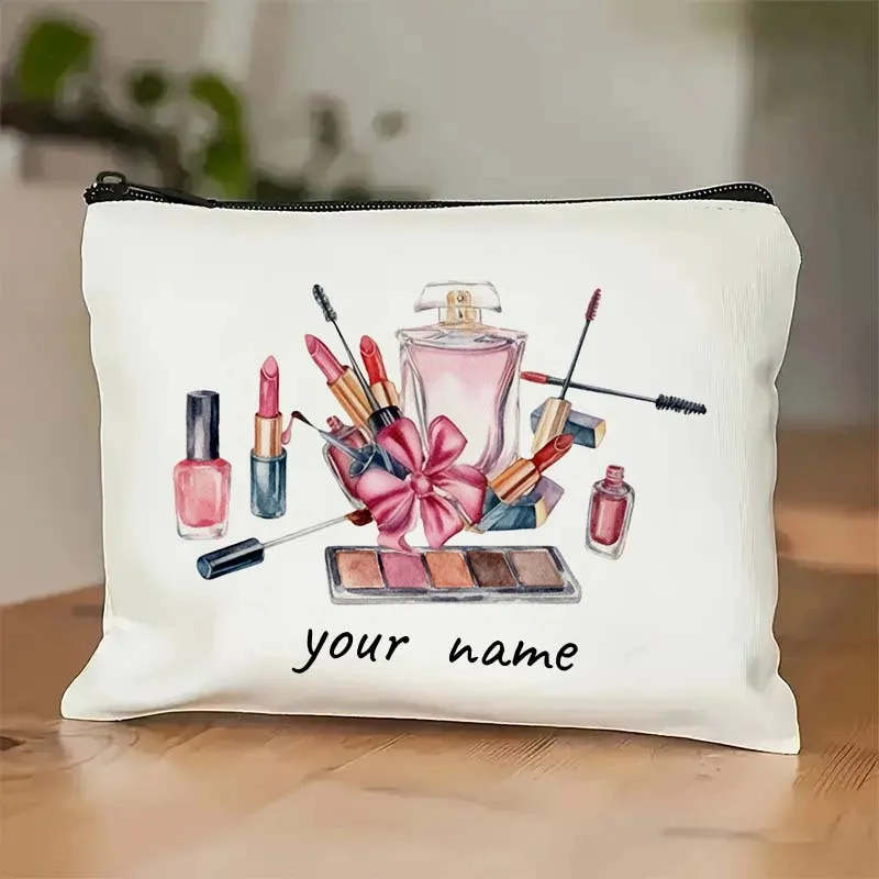 Custom Name/Blessing Message - Cosmetic Decor Pattern Makeup Bag - Handbag - Toiletry Bag - Pencil Case - Gift Bag