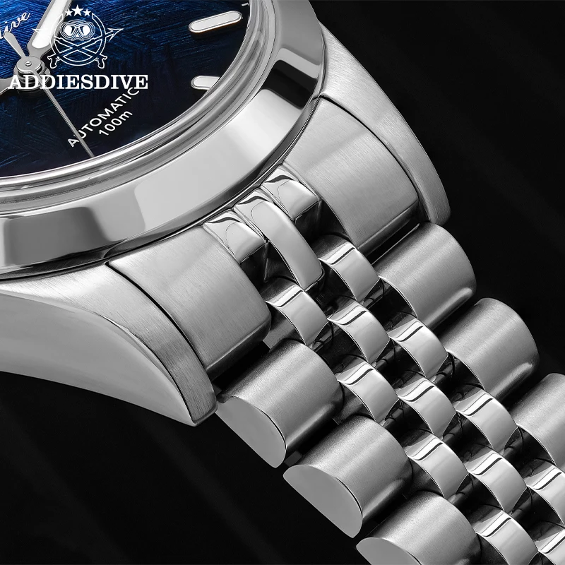 ADDIESDIVE Men's Diving Watch Japanese 8215 Sapphire Glass Stainless Steel Automatic Mechanical Watch 100M Waterproof Calendar
