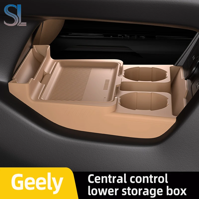 

For Geely Monjaro 2021 2025 2026 Storage Box Center Armrest Hidden Box Cup Holder Organizer Interior Accessories