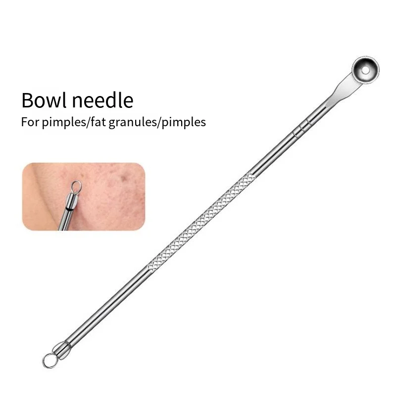 5pcs Comedondrukker Puistje Popper Tool Acne Naald Verwijderen Behandeling Whitehead Popping Zit Neus Gezicht Smet Extractor Tool