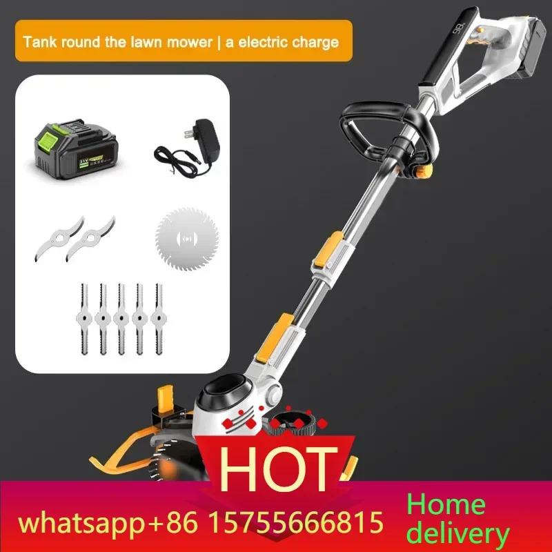 

Аккумуляторный электрический триммер-косилка 2-в-1 для сада и газона с ЖК-дисплеем, многофункциональный инструмент для стрижки травы и удаления сорняков