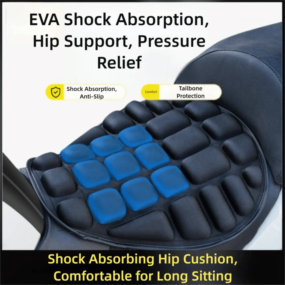 

Foam Motorcycle Seat Cover Universal Fit Breathable Motorbike Air Pad Shock Absorption Seat Covers Mats