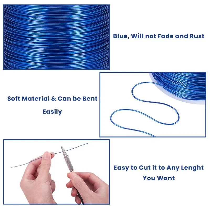230m 20 Gauge 770FT 0.8mm Thickness Aluminum Wire Anodized Jewelry Craft Making Beading Floral Colored Aluminum Craft Wire
