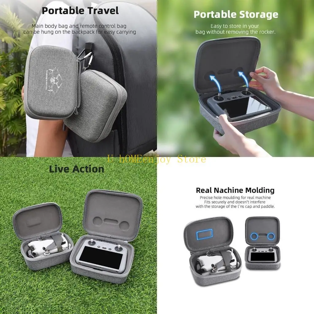 B0KF Handy Travel Bag for Mini 4 Quadcopter and RC2/RCN2 Controller Sturdy Remote Storage Portable Organizers