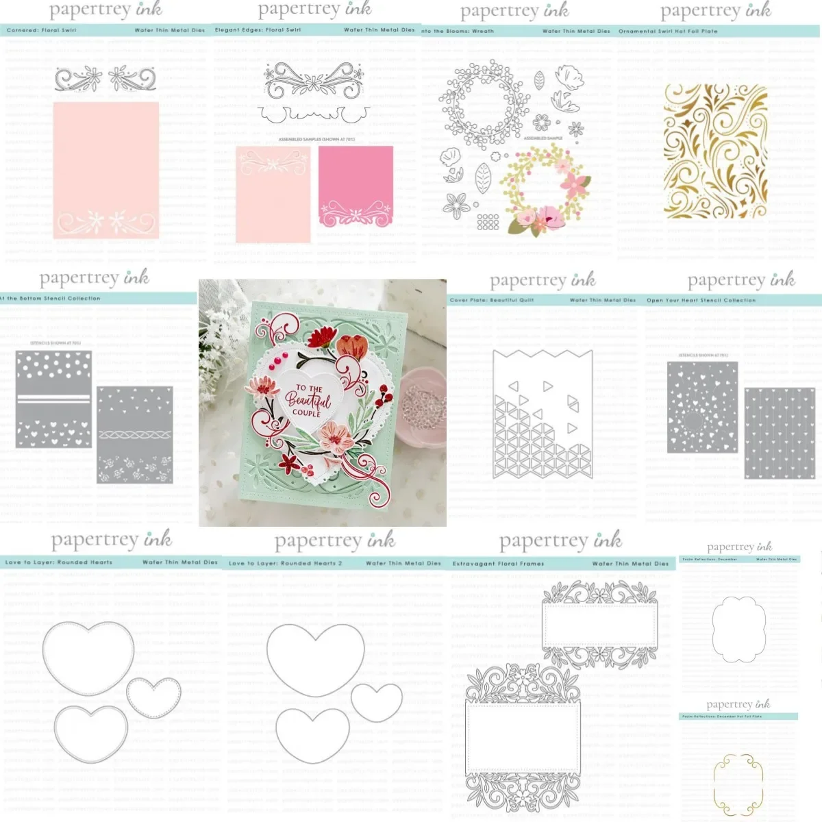 

2025 Valentine Day Garland Hearts Collection Metal Cutting Dies Hot Foil Stencil for DIY Greeting Card Making Scrapbooking