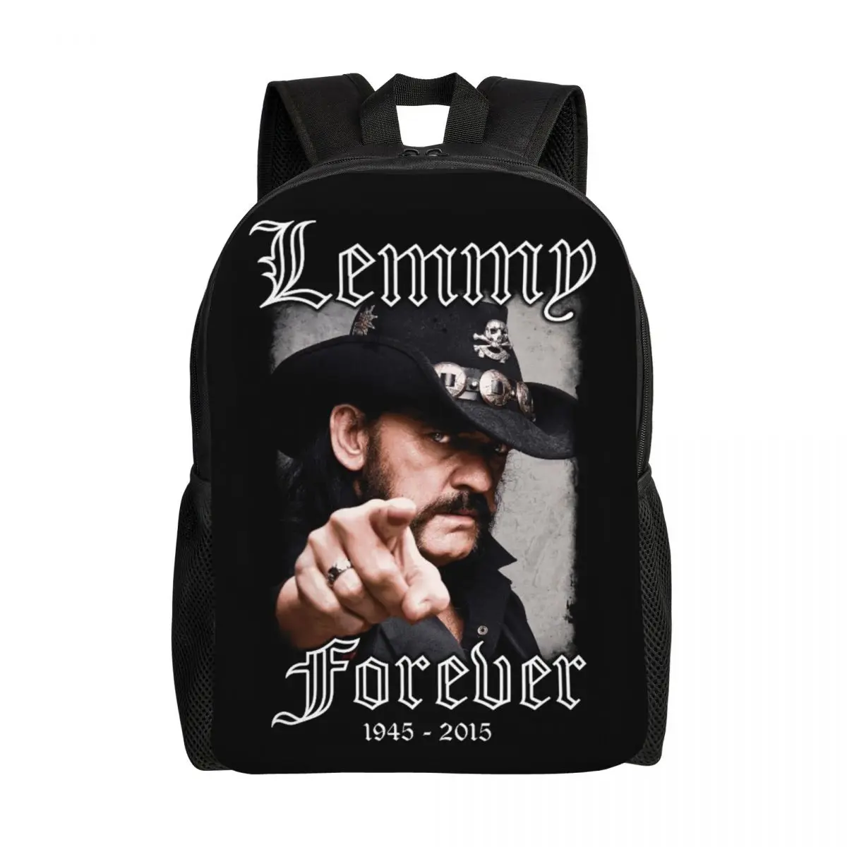 Customized 3D Printing Rock Star Lemmy Backpack for Girls Boys School College Travel Bags Men Women Bookbag Fits 15 Inch Laptop