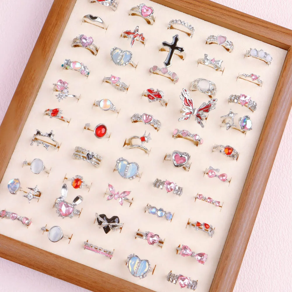 10/20/30 قطعة/الوحدة موضة الشرير القوطية خمر فراشة الجمجمة الصليب خواتم للنساء الرجال مزيج نمط أصابع الورك مجوهرات هدايا الحفلات #1