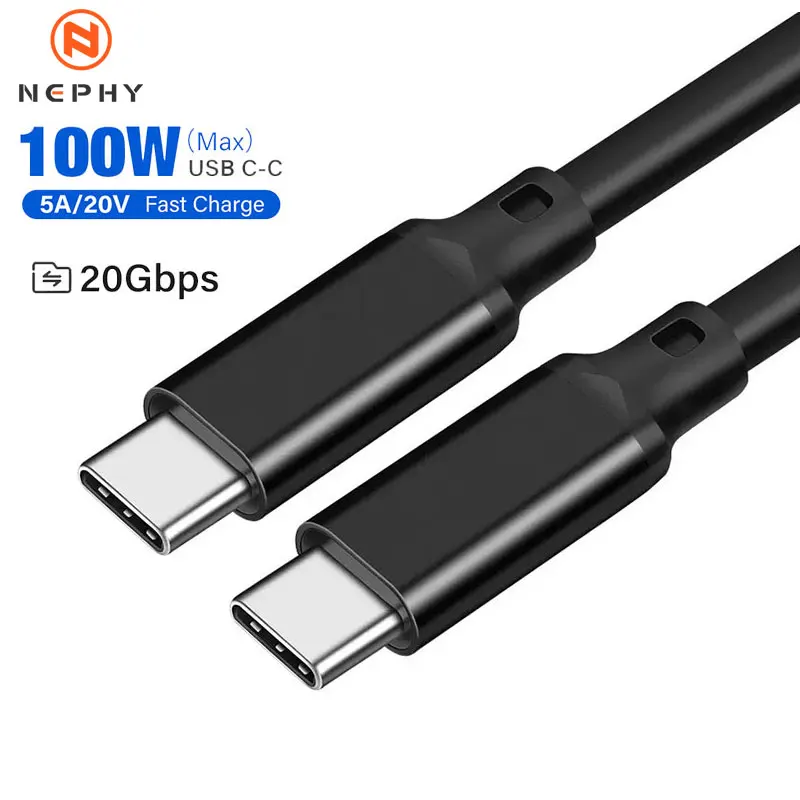 USB3.2 20Gbps Cable USB C 4K@60Hz Video PD100W Cable For Macbook Switch Thunderbolt 3/4 Fast Charging Compatible USB Type C Cord