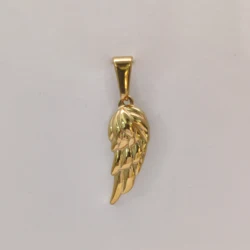 18K Gold Plated Angel Wing Pendant Necklace - Vintage Feather Design for Men, Stainless Steel Chain Jewelry Gift