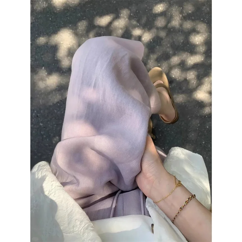 Linen Wide Leg Pants Women Summer Thin Loose High Waist Casual Drapey Slimming Feel Comfortable Trousers for plus Size