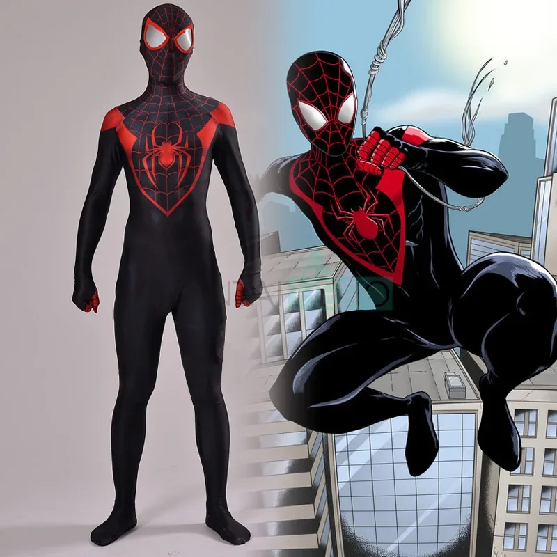 

Miles Morales SpiderMan Cosplay Miles Morales Spider Boy Costume Superhero 3D Printed Spandex Outfits Halloween Costume Bodysuit