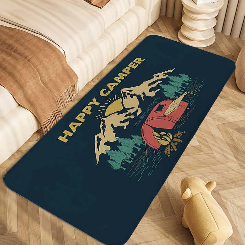 

Happy Campers Carpet for Bedroom Entrance Door Doormat Custom Living Room Bathroom Rug Hallway Entryway Veranda Floor Mat Home