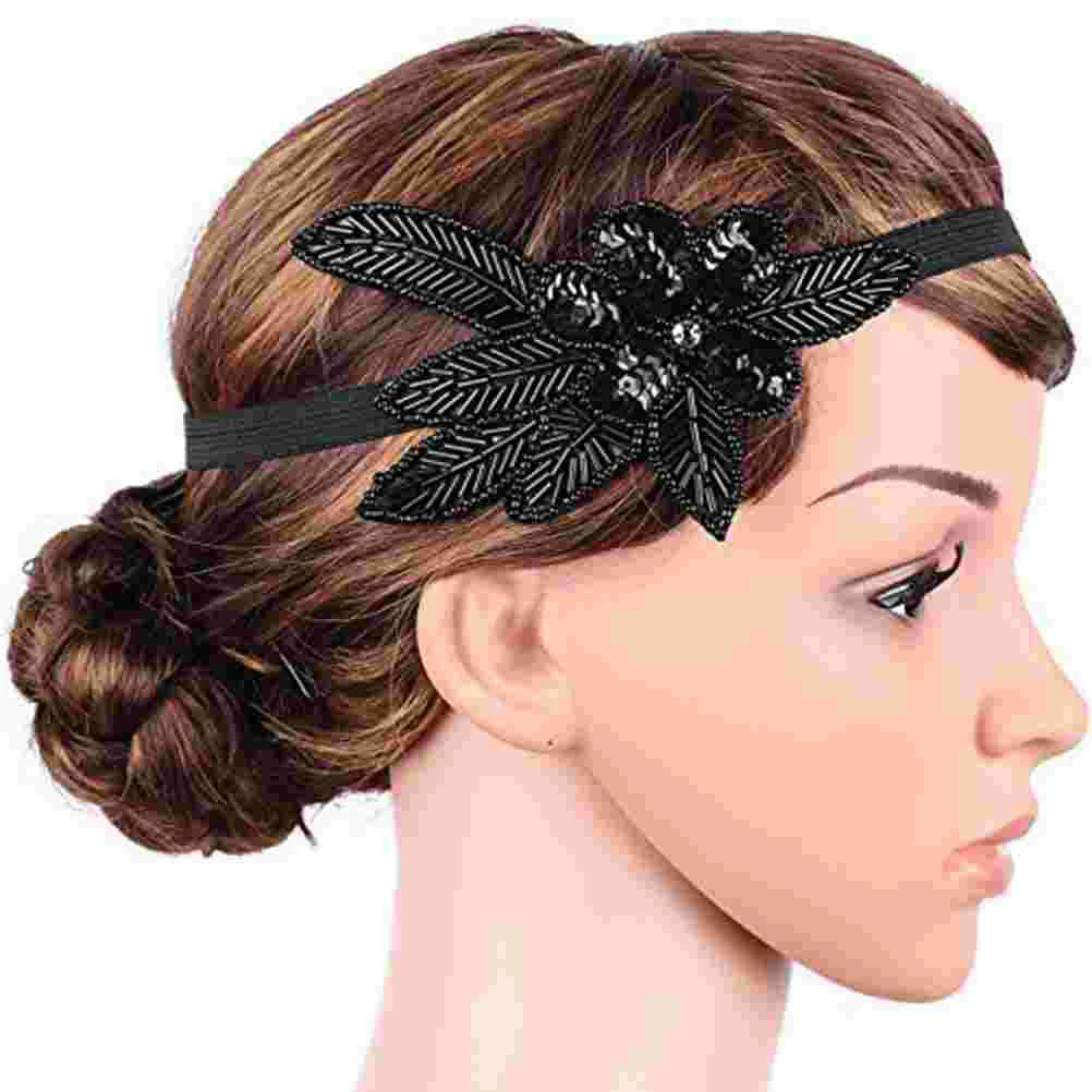 European and American Miss Hair Ribbons Glitter Headbands for Women Sequin Hoop