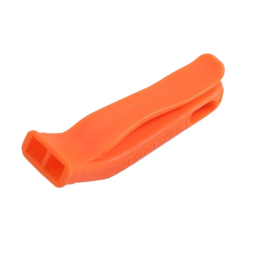 PP Plastic Outdoor Survival Whistle Loud Double Pipe Survival Rescue Whistle Orange Dual Band Outdoor Emergency Whistle Diving