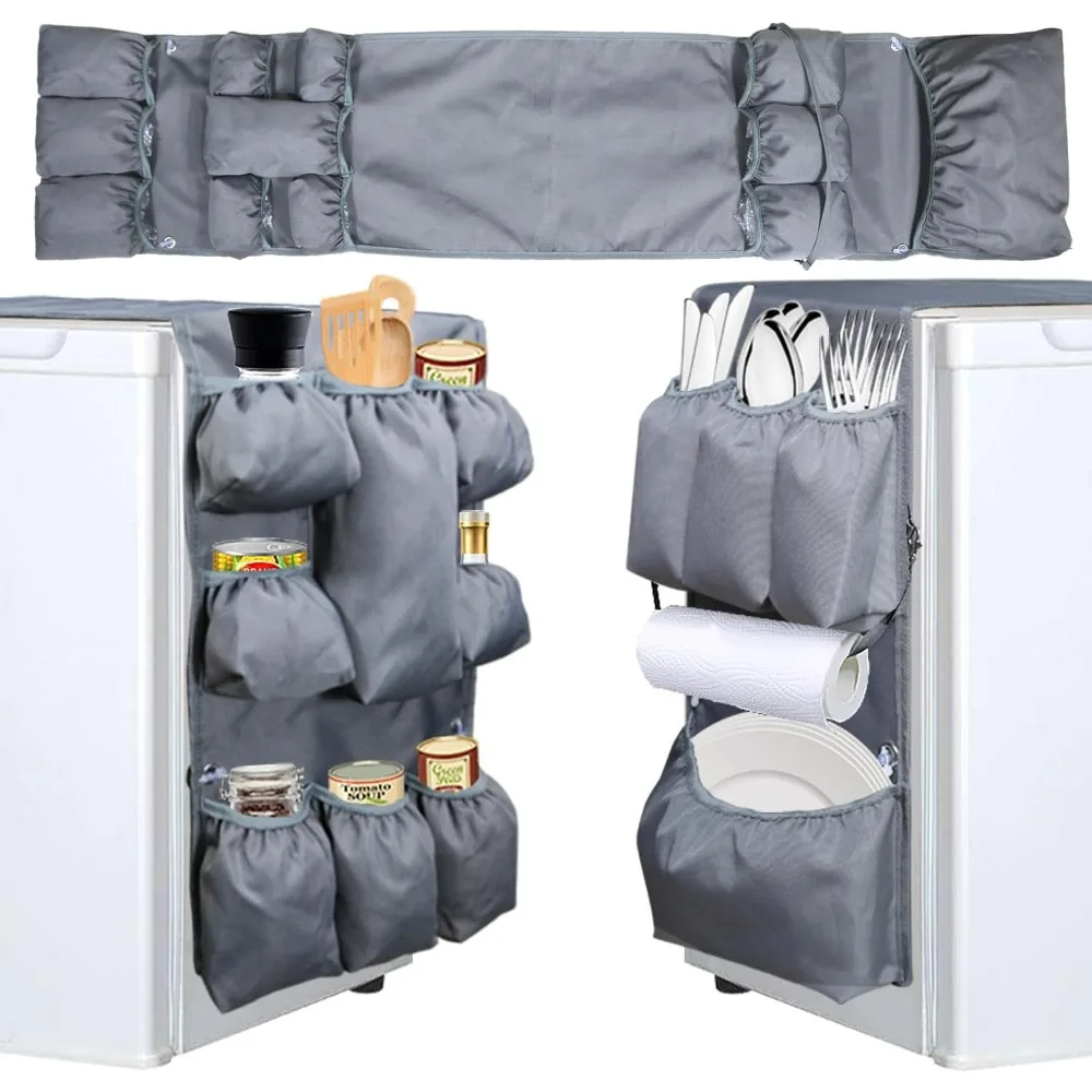 

12-карманный мини-органайзер для холодильника, органайзер для хранения над холодильником, предметы первой необходимости для комнаты в общежитии для колледжа, офиса, аксессуары для общежития (