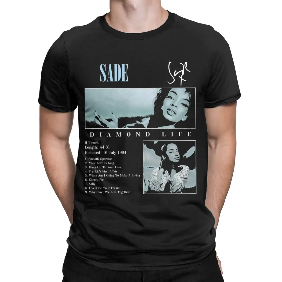 Sades Adu T-Shirt for Men Singer Casual Cotton Tees Crew Neck Short Sleeve T Shirt New Arrival Tops