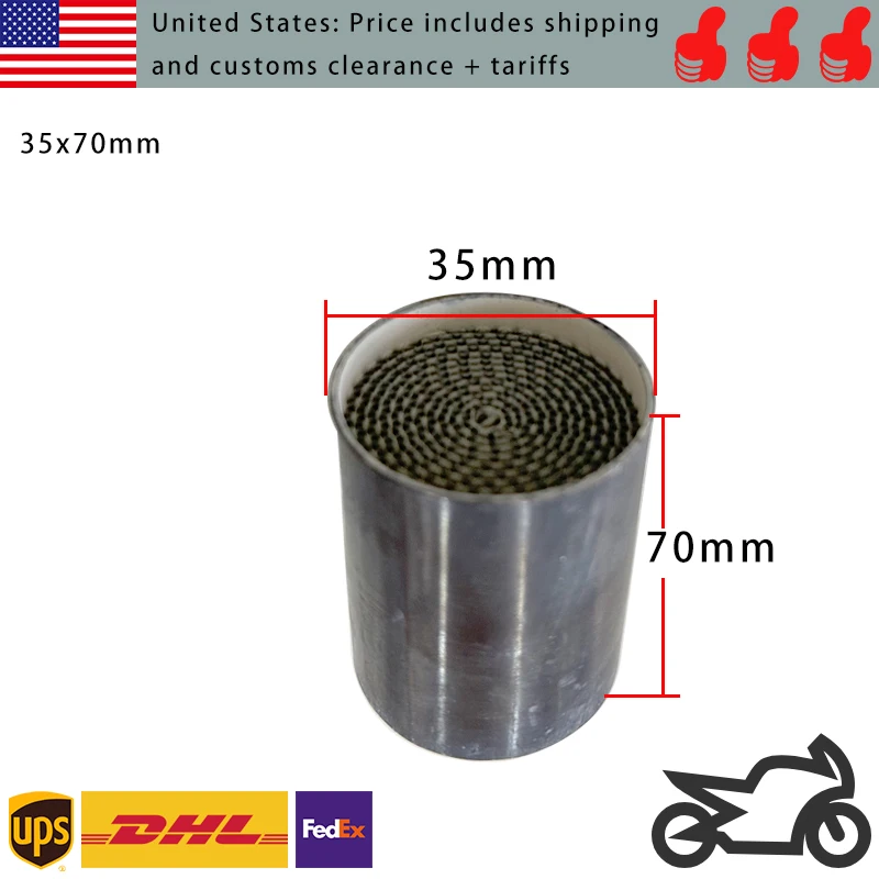 35x70mm Hochfester Metall-Wabenkatalysator für Motorrad-Auspuff 200cpsi für Motorrohr EURO3 4 5 6 Katalysator-Konverter – Detail 1