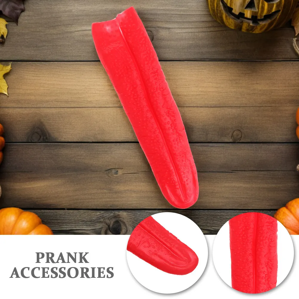 4Pcs Realistic Red Long Tongue Prop Stretchable Horror Simulation Prank Prop for Halloween Parties Cosplay Shows Magic Acts