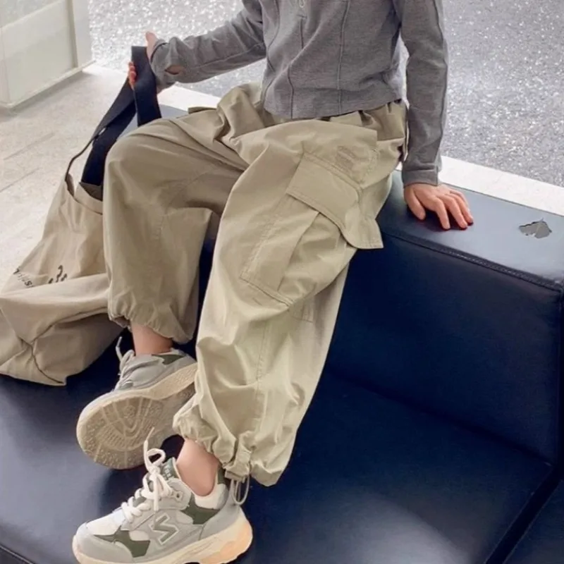 2026 New Adjustable Tactical Pants for Girls Autumn Outdoor Play Waterproof Straight Leg Design