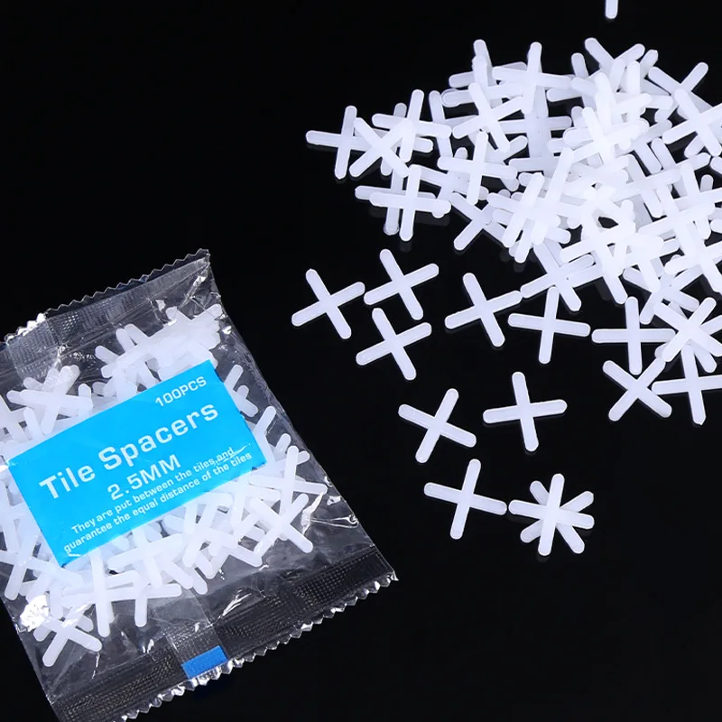 100pcs 1/1.5/2/2.5/3mm Decoration Tool Ceramic Tiler Spacer Cross Plastic Tile Plumber Leveling System Construction