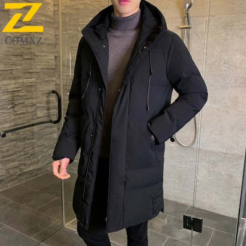 Comxz jaqueta masculina premium com capuz, viagem ao ar livre, resistente ao vento, parka quente, lazer, uso diário, leve, inverno, novo casaco