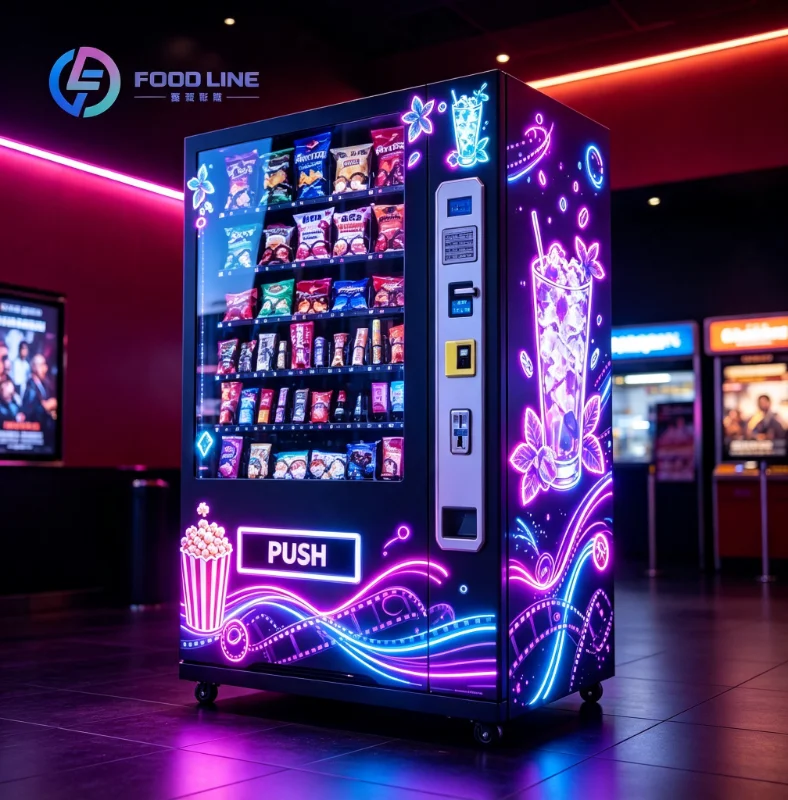 Custom Refrigerated Vending Machine with Large Capacity, Food and Drink Vendor for Different Cold Drinks and Snacks