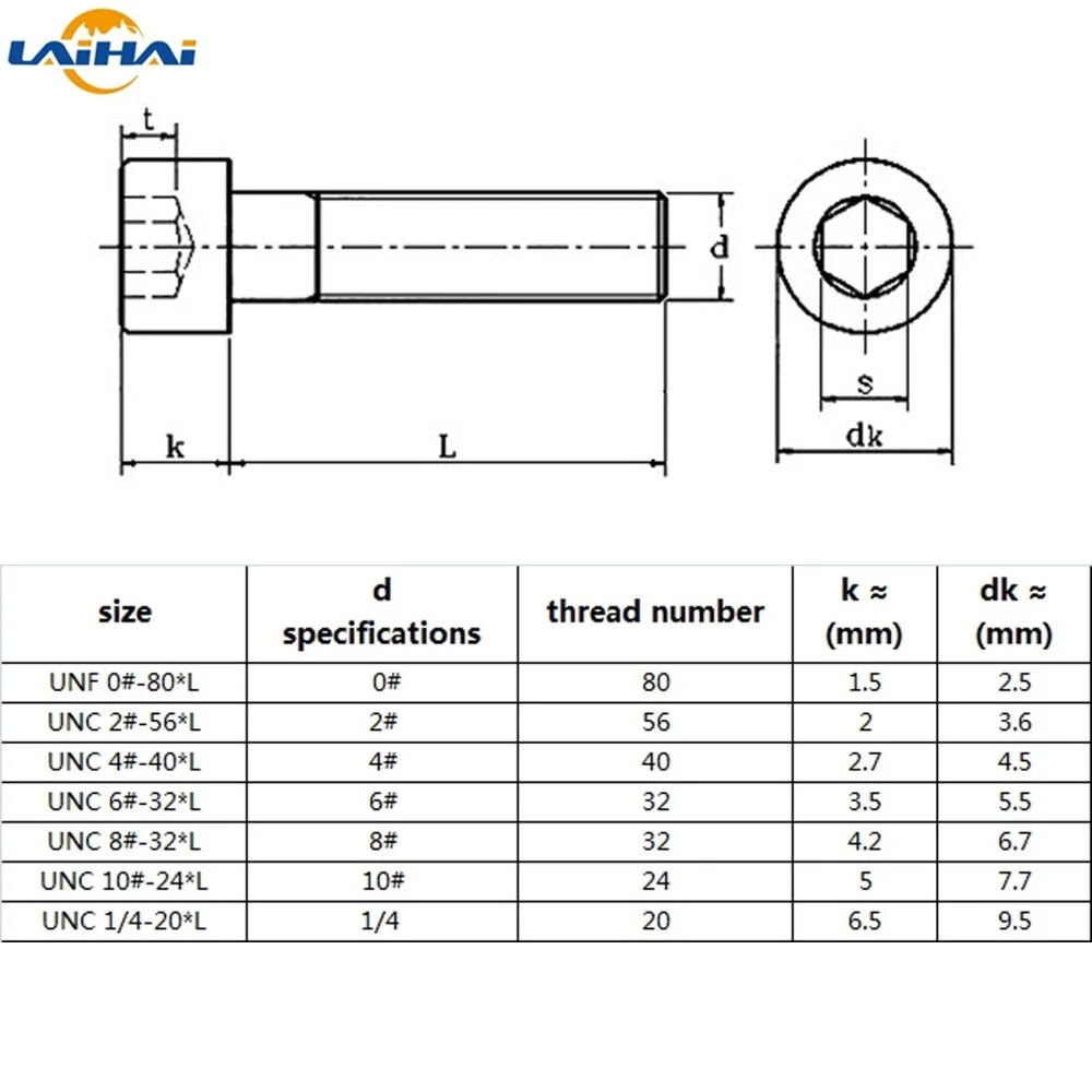 10pcs US Coarse thread UNC 1/4-20*L 304 A2-70 stainless steel Hex Hexagon Socket Cap Allen Head Screw Bolt Length = 5/16\