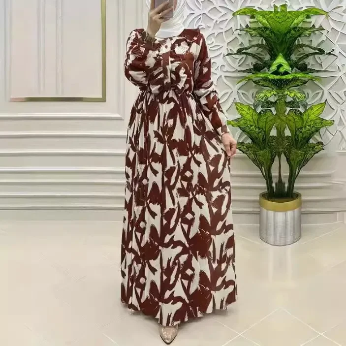 Eid Muslim Abaya for Women Print Dresses Buttons Jalabiya Ramadan Morocco Kaftan Arab Long Robe Dubai Vestidos Islam Abayas