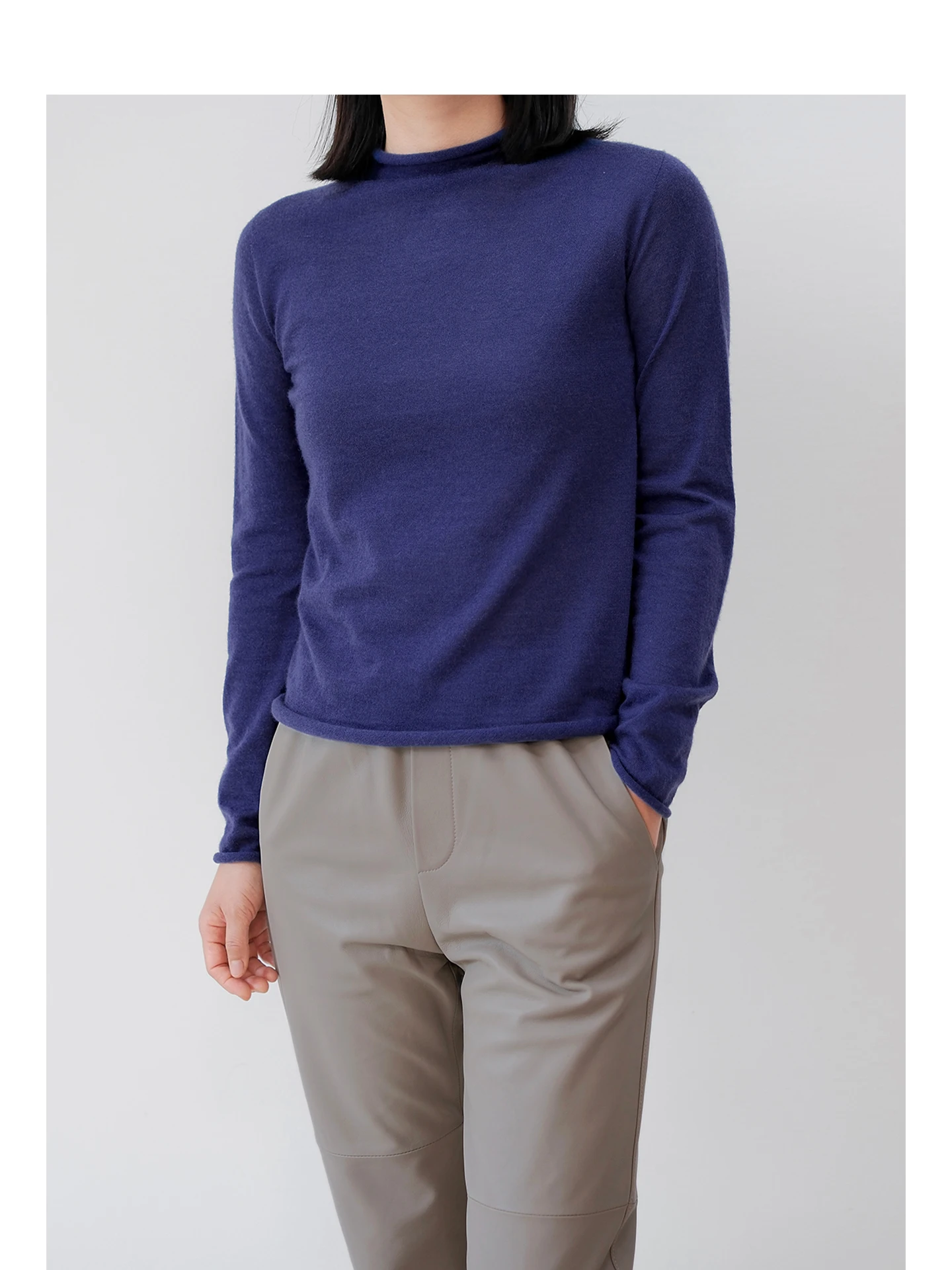 

Sl Knitted Camere Top f High Collar Base Layer Autumn Winter Commute Sle Moisture ng Long Sve Pure Color