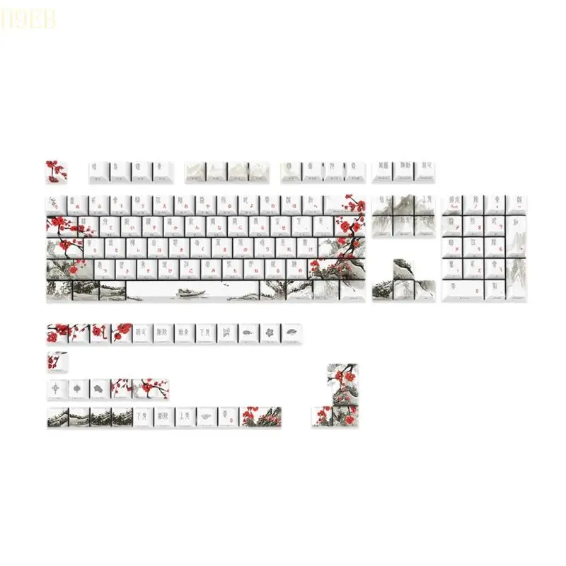 

H9EB Backlit Keycaps for 135 Keys Thermal Sublimation & Double Shots Craft Side Engraving CherryProfile Typing Experience